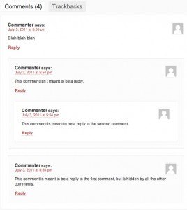 WordPress comment mess
