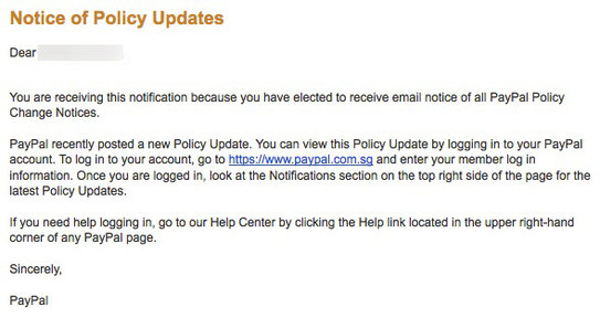 PayPal Policy Updates