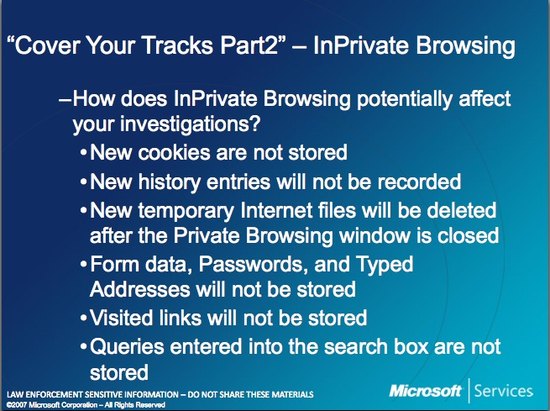 Microsoft Law Enforcement InPrivate 2